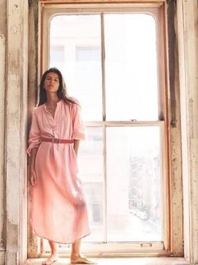 Xirena Josephine Pink Gauze Cotton Longsleeve Dress Size XS